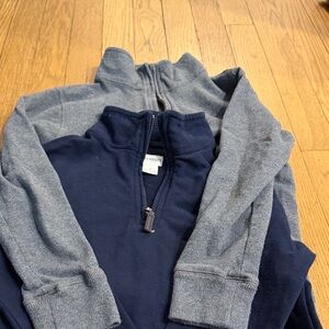 Two J. Crew Navy Quarter Zip Boys Pullovers - size small